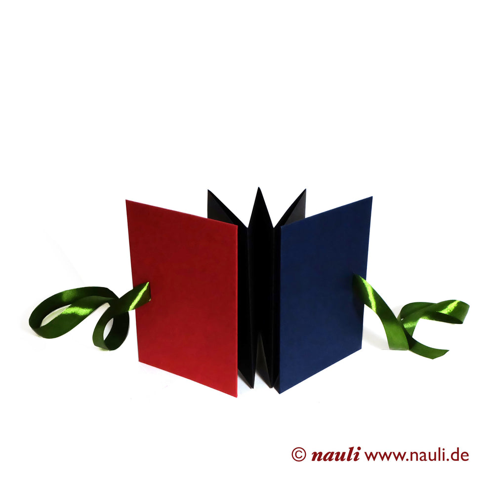 Nauli Leporello Leporello / Foto Faltbuch Blockfarben rot blau grün