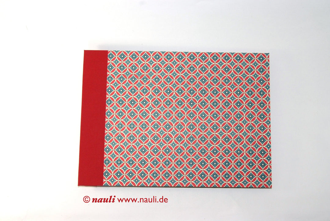 Nauli Schraubalbum XL Fotoalbum DinA4 Retro Lotus Blumen rot
