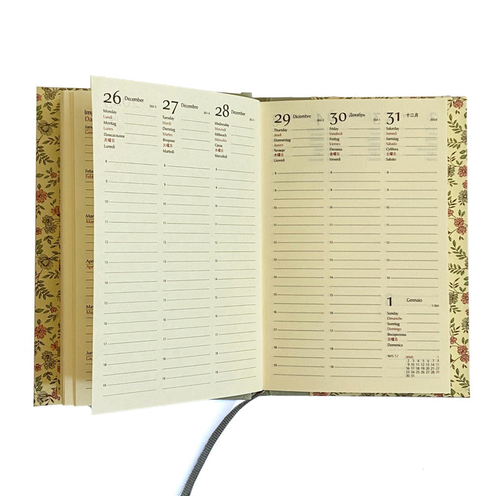 Nauli Wochenplaner A6 Kleiner Wochenkalender 2023 Batik blau orange