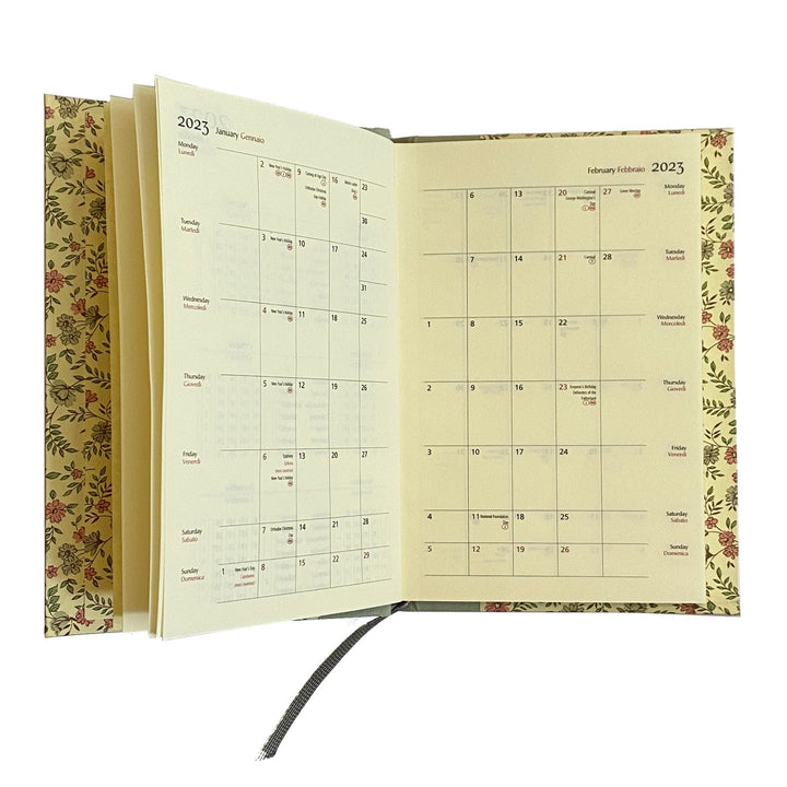 Nauli Wochenplaner A6 Kleiner Wochenkalender 2023 Moon Dot rot blau