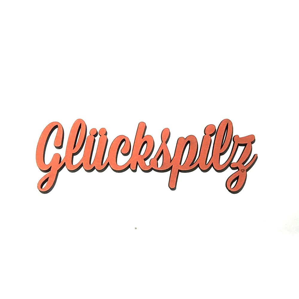 NoGallery Schriftzug Glückspilz orangerot - 3D Schriftzug