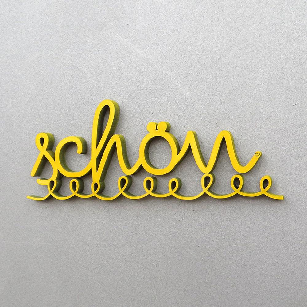 NoGallery Schriftzug schön - 3d Schriftzug in gelb