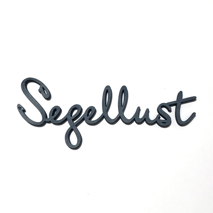 NoGallery Schriftzug Segellust - Jeansblauer 3D Schriftzug