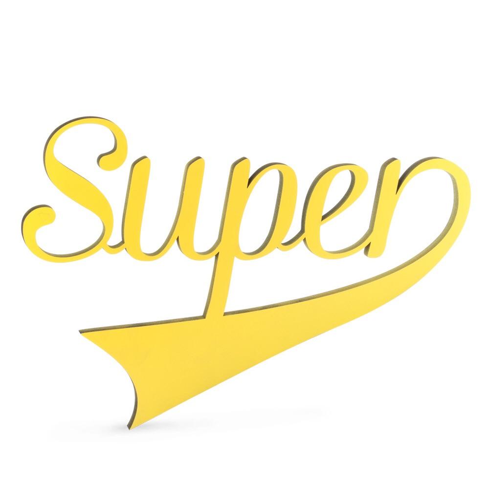 NoGallery Schriftzug Super - gelber 3D Schriftzug