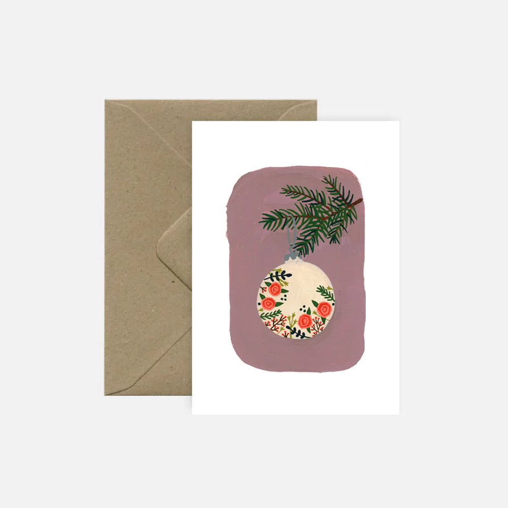 Pink Cloud Studio Weihnachtskarte Weihnachtskarte - Weihnachtskugel