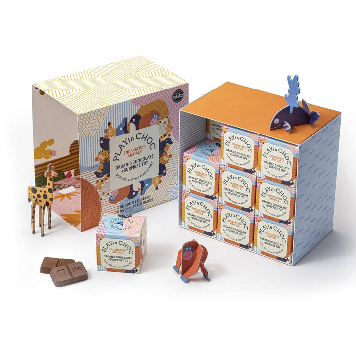PLAYin CHOC Schokolade ToyChoc Box® ENDANGERED ANIMALS GiFT SET