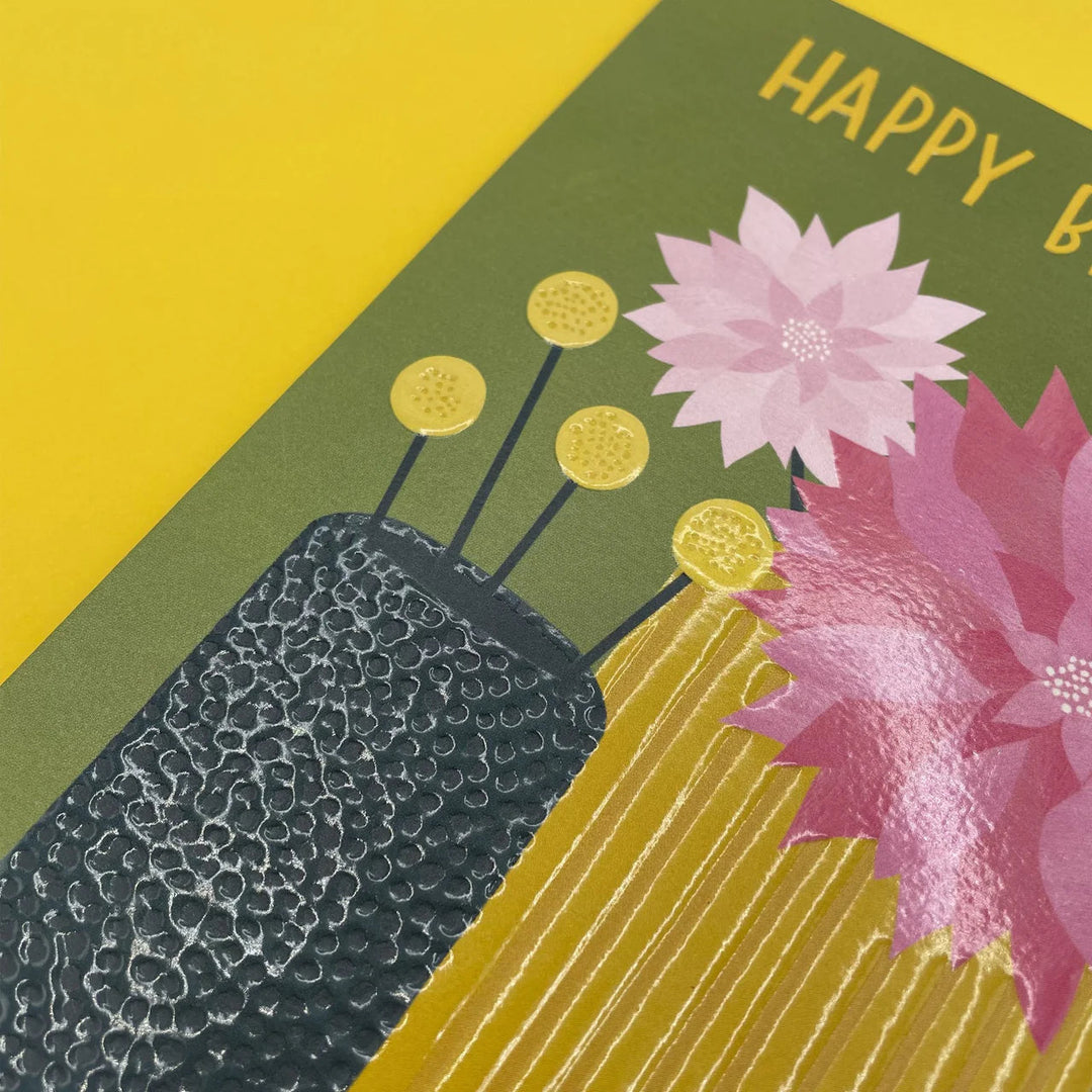 Raspberry Blossom Geburtstagskarte Geburtstagskarte - Happy Birthday - Dahlien und Kraspädien