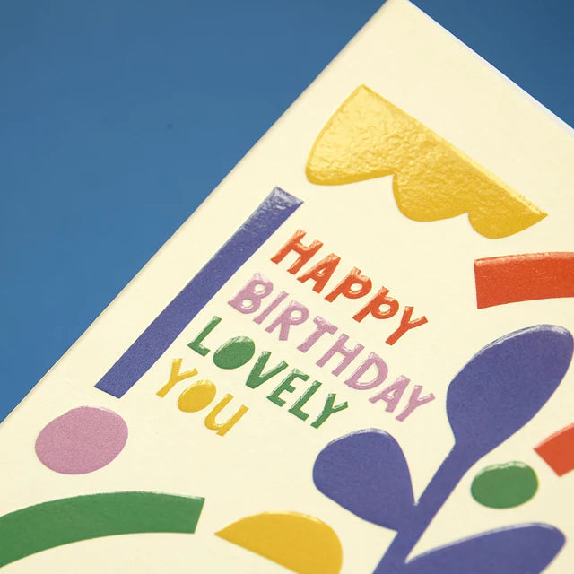 Raspberry Blossom Geburtstagskarte Geburtstagskarte - Happy Birthday lovely you - abstrakte Vektor-Illustration