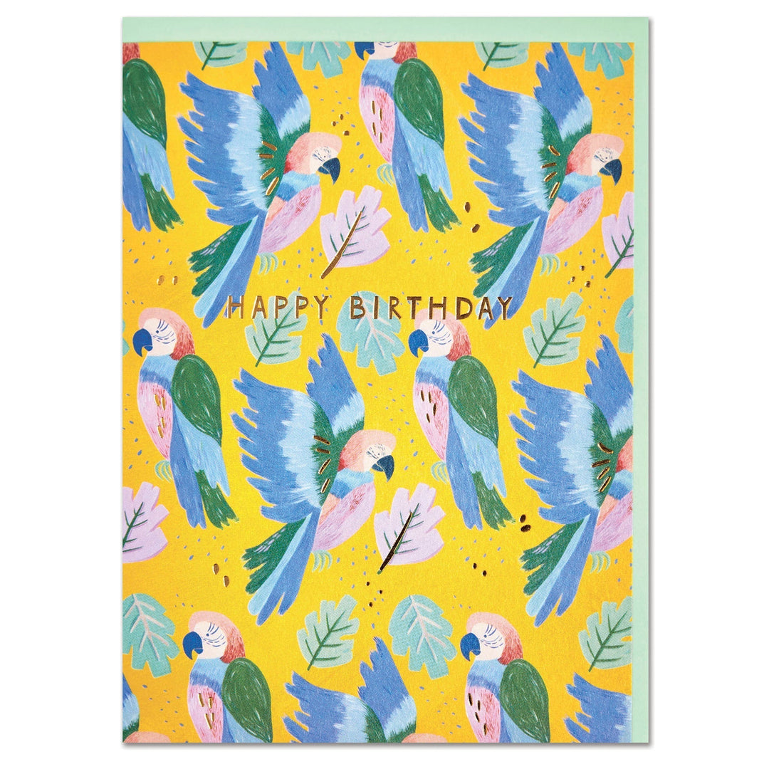 Raspberry Blossom Geburtstagskarte Geburtstagskarte - Happy Birthday - Papagei