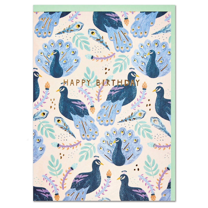 Raspberry Blossom Geburtstagskarte Geburtstagskarte - Happy Birthday - Pfau