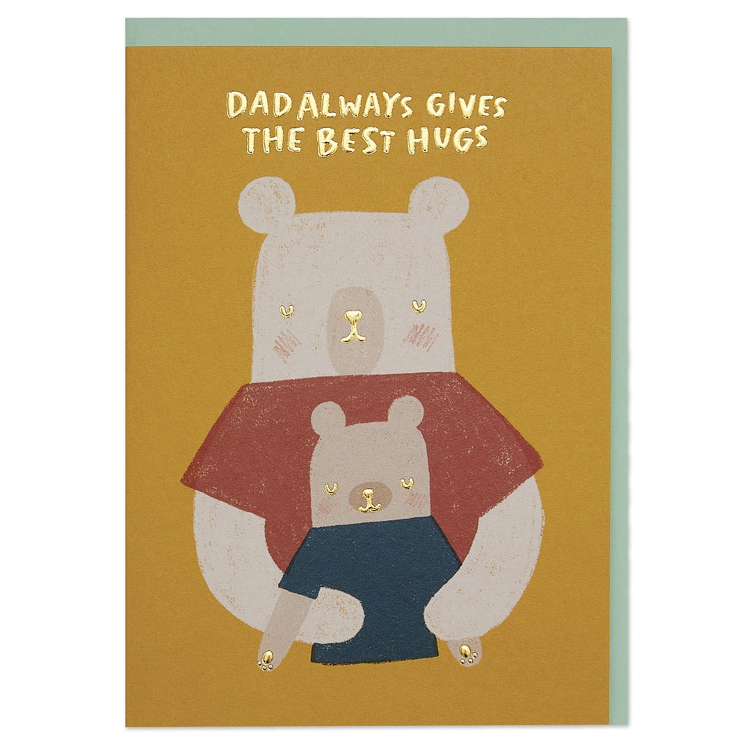 Raspberry Blossom Geburtstagskarte Grußkarte  - Dad always gives the best hugs - Vatertag