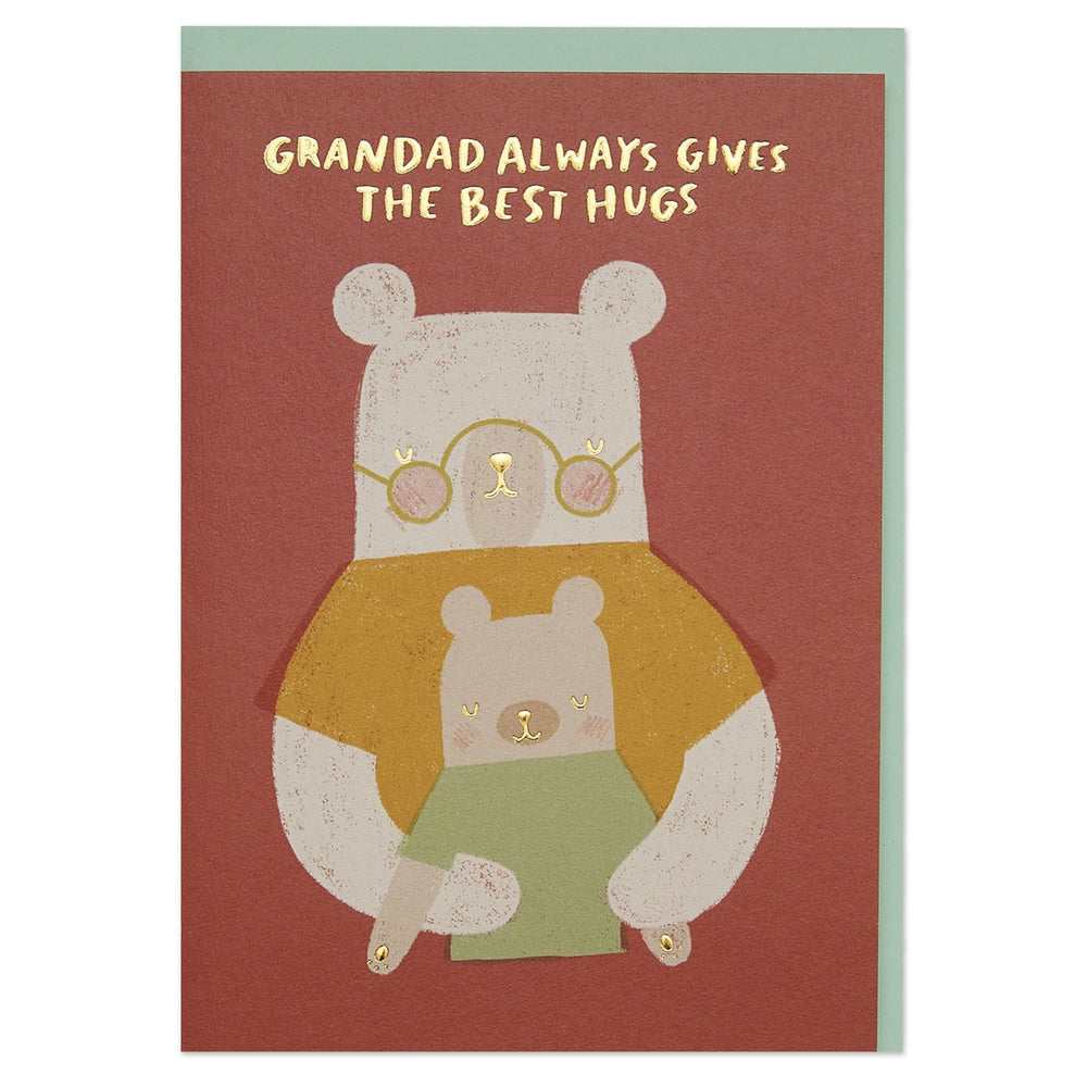 Raspberry Blossom Geburtstagskarte Grußkarte für Opa - Grandad always gives the best hugs - Vatertag