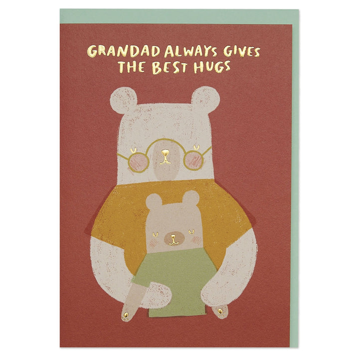 Raspberry Blossom Geburtstagskarte Grußkarte für Opa - Grandad always gives the best hugs - Vatertag
