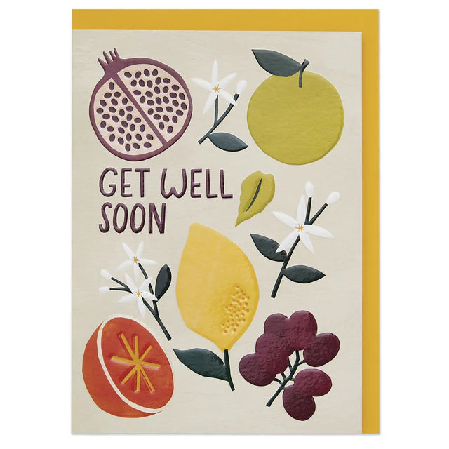 Raspberry Blossom Genesungskarte Genesungskarte - Get well soon - Obst und Pflanzen