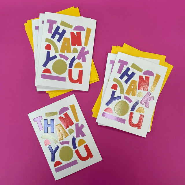 Raspberry Blossom Grußkarte misc. Dankeskarte - Thank you - fettgedruckte und abstrakte Buchstaben
