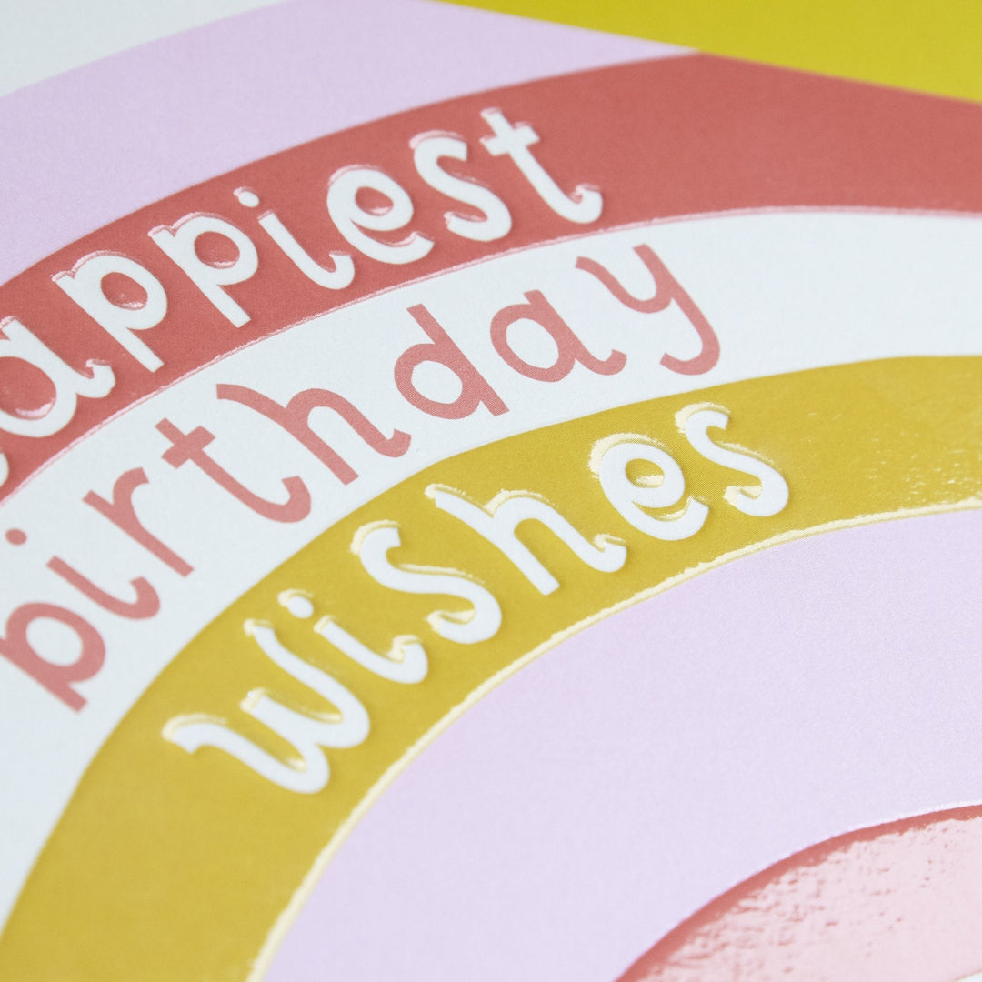 Raspberry Blossom Grußkarte misc. Geburtstagskarte - Happiest Birthday Wishes - Regenbogen