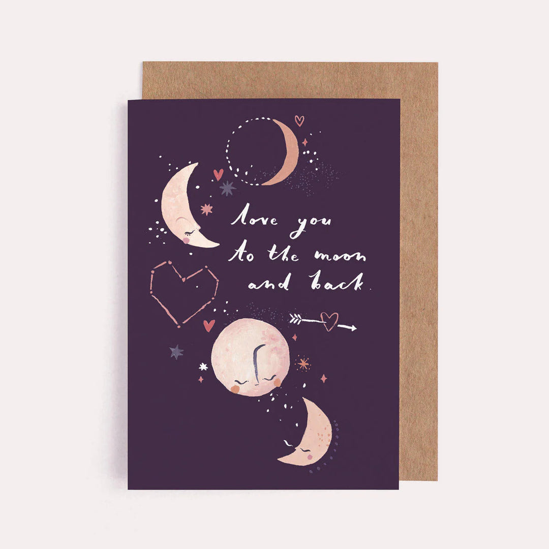 Sister Paper co. Liebe Grußkarte - Love you to the moon and back