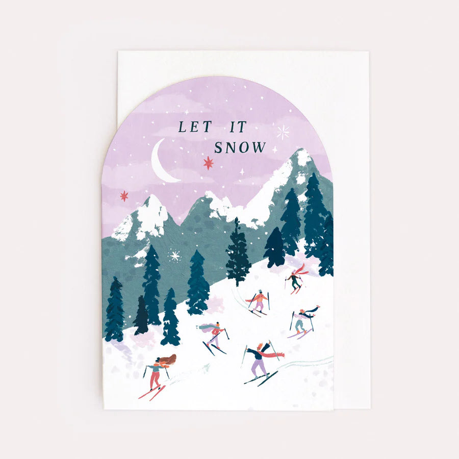 Sister Paper co. Weihnachtskarte Weihnachtskarte - Let it snow - Skifahrer