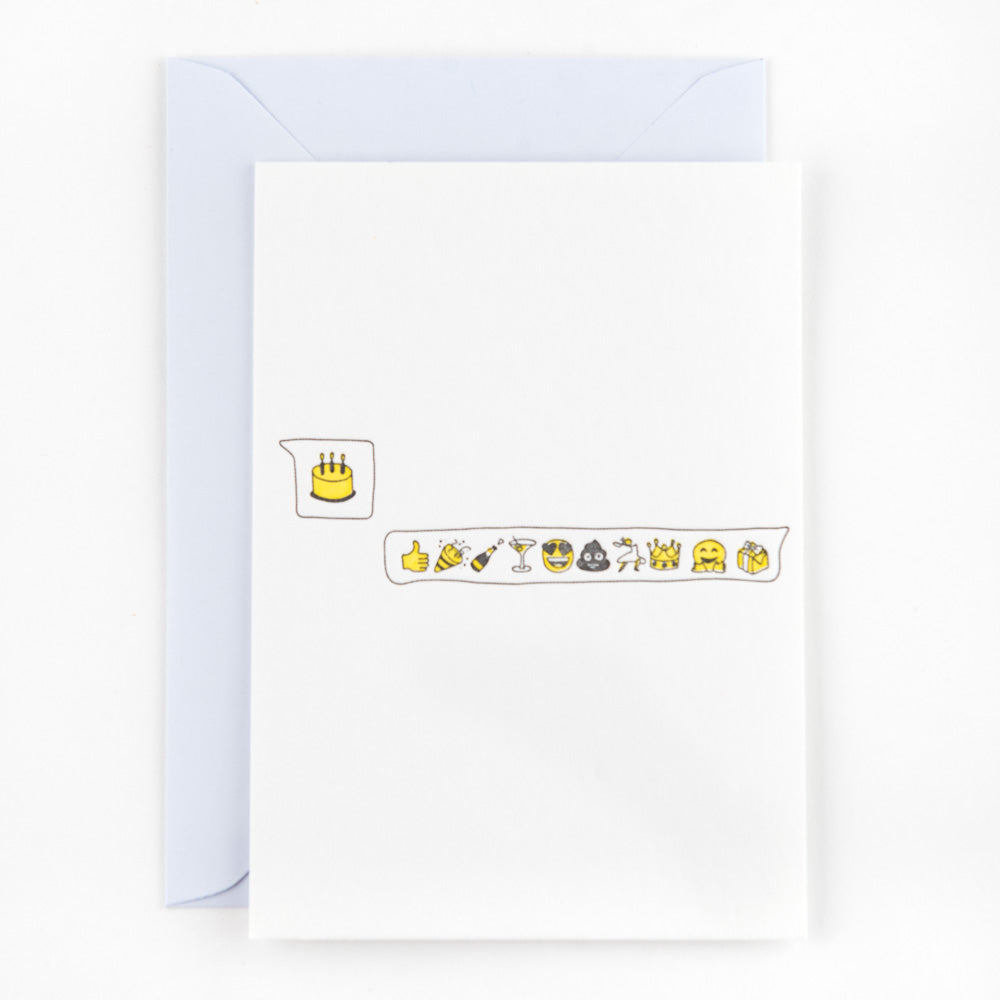 Studio Flash Letterpress Grußkarte Happy Birthday auf Emoji - Glückwunschkarte
