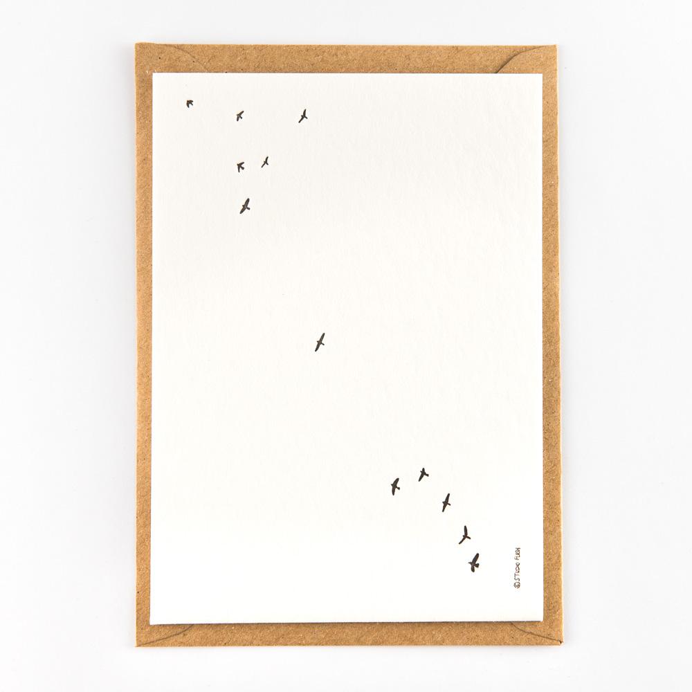 Studio Flash Letterpress Grußkarte Vögel - Trauerkarte