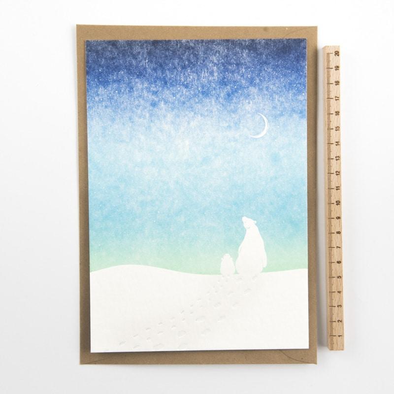 Studio Flash Letterpress Weihnachtskarte Polarbären - Grußkarte