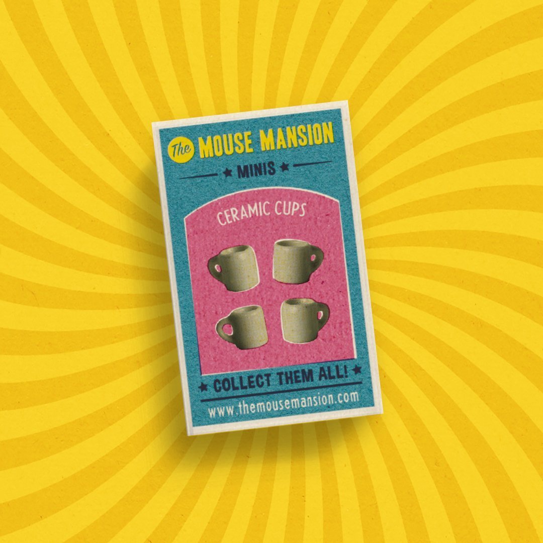 Das Mäusehaus Spiel Mini's - Puppenstubengeschirr: Tassen aus Porzellan