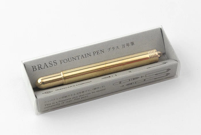 Traveler's Company Füller Brass TRC Brass Fountain Pen Solid Brass
