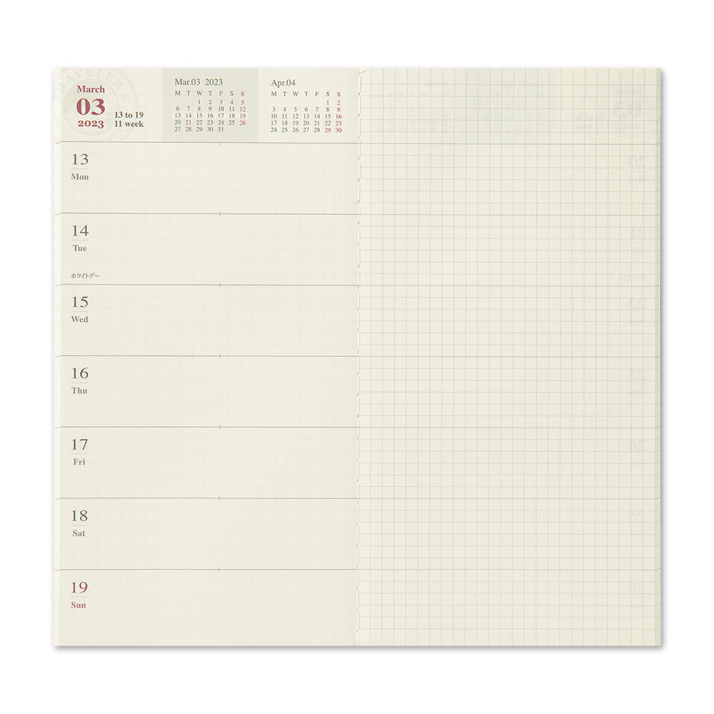 Traveler's Company Traveler's Company 2023 Weekly Diary + Memo refill - TRAVELER´S notebook