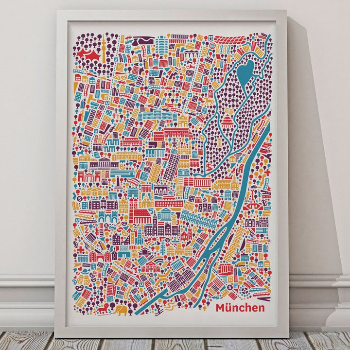 vianina Poster München Stadtplan - Poster